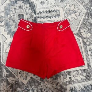 Janie and Jack Red Button-Trim Sailor Shorts